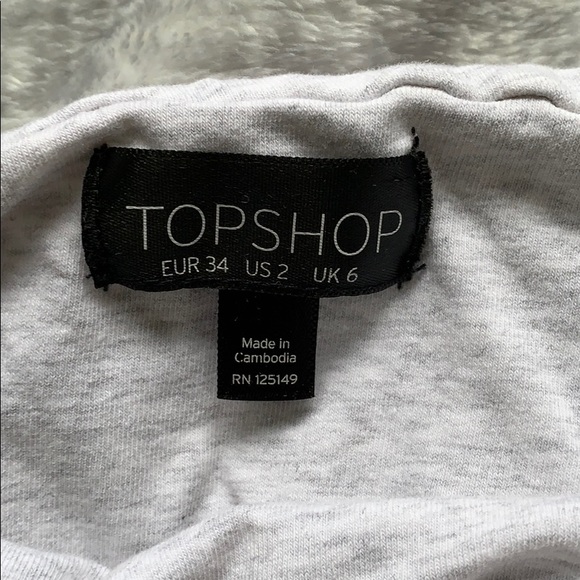 Topshop Silver Gray Tube Crop Top - Picture 2 of 3